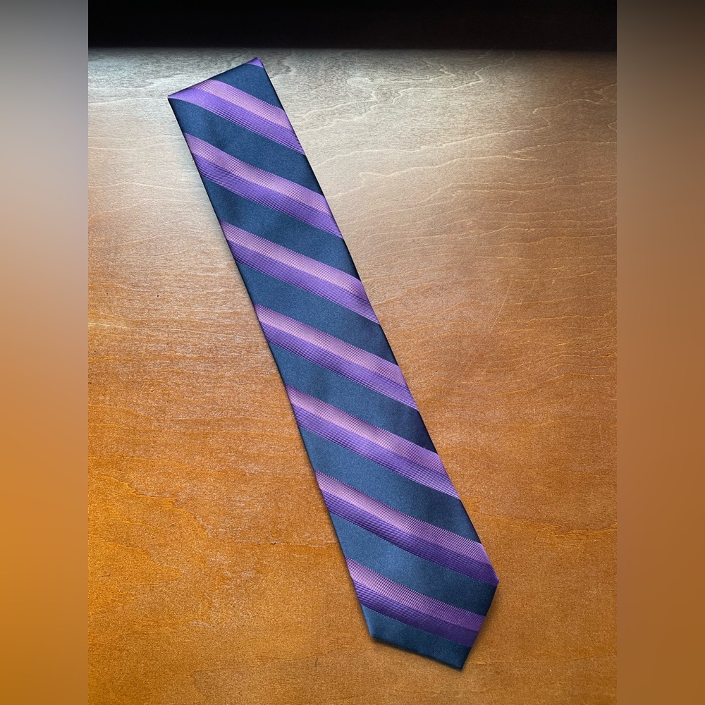 Purple and Navy stripe tie